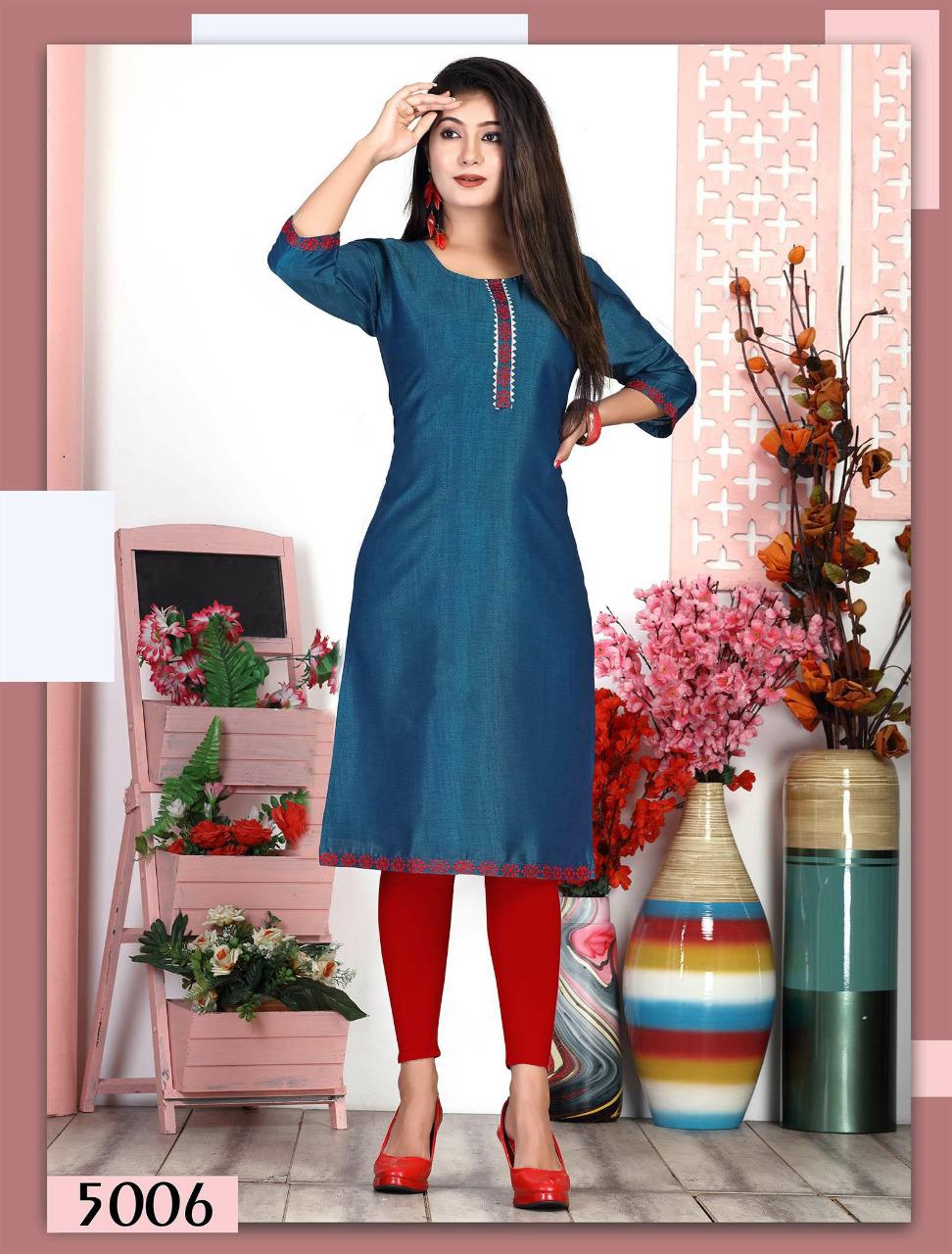Riyaa Hemangi Heavy Rayon Regular Wear Designer Kurti Collection